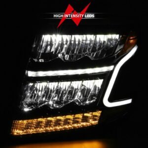 Chevy Tahoe 15-20 Suburban 15-20 Led Crystal Plank Style Headlight - Black - Image 6