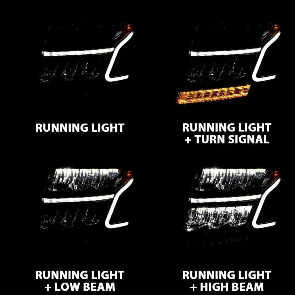 Chevy Tahoe 15-20 Suburban 15-20 Led Crystal Plank Style Headlight - Black