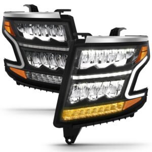 Chevy Tahoe 15-20 Suburban 15-20 Led Crystal Plank Style Headlight - Black - Image 8