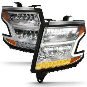Chevy Tahoe 15-20 Suburban 15-20 Led Crystal Plank Style Headlight - Chrome - Image 8