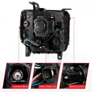 GMC Sierra 1500 16-19 Projector Headlight Plank Style Black - Image 5