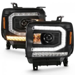 GMC Sierra 1500 16-19 Projector Headlight Plank Style Black - Image 7
