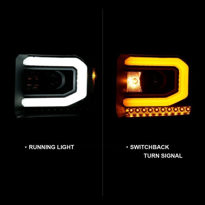 GMC Sierra 1500 14-15 / 2500hd/3500hd 15-19 Projector Headlights With Switchback C Light Bar