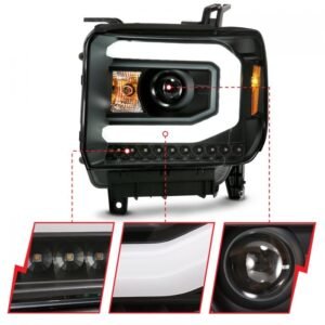 GMC Sierra 1500 14-15 / 2500hd/3500hd 15-19 Projector Headlights With Switchback C Light Bar - Image 3