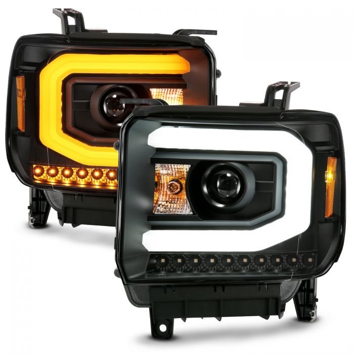 GMC Sierra 1500 14-15 / 2500hd/3500hd 15-19 Projector Headlights With Switchback C Light Bar