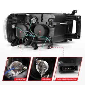 Dodge Ram 1500 02-05 Ram 2500/3500 03-05 Projector Halo Headlights Chrome Clear - Image 5