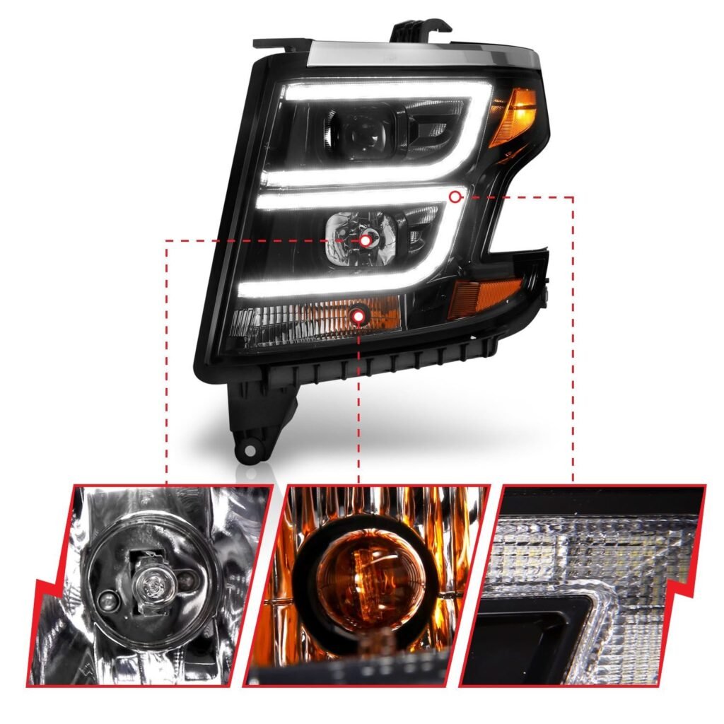 Chevy Tahoe/suburban 15-20 Projector C Bar Headlight - Black