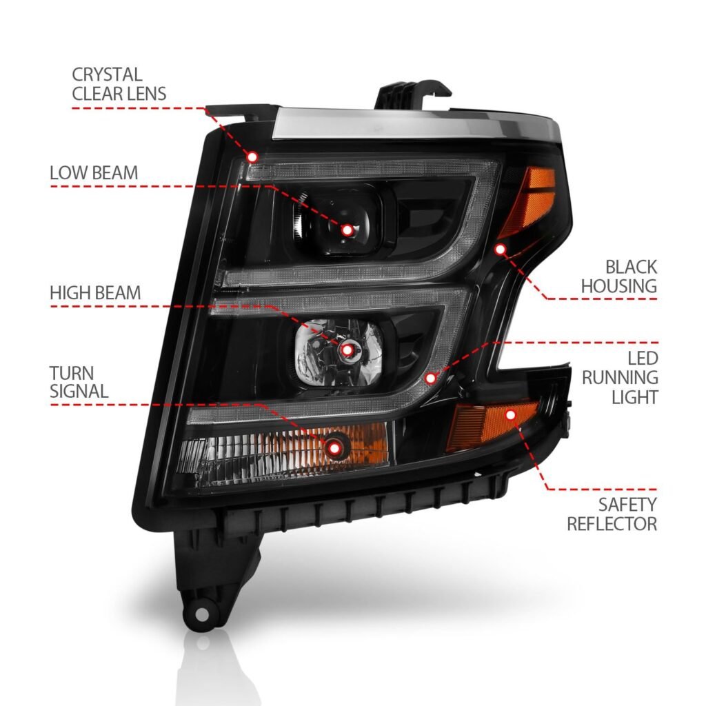 Chevy Tahoe/suburban 15-20 Projector C Bar Headlight - Black