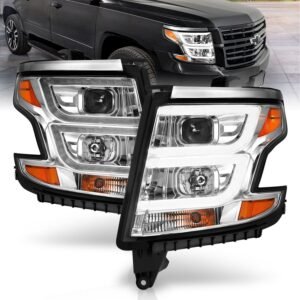 Chevy Tahoe/suburban 15-20 Projector C Bar Headlight - Chrome - Image 1
