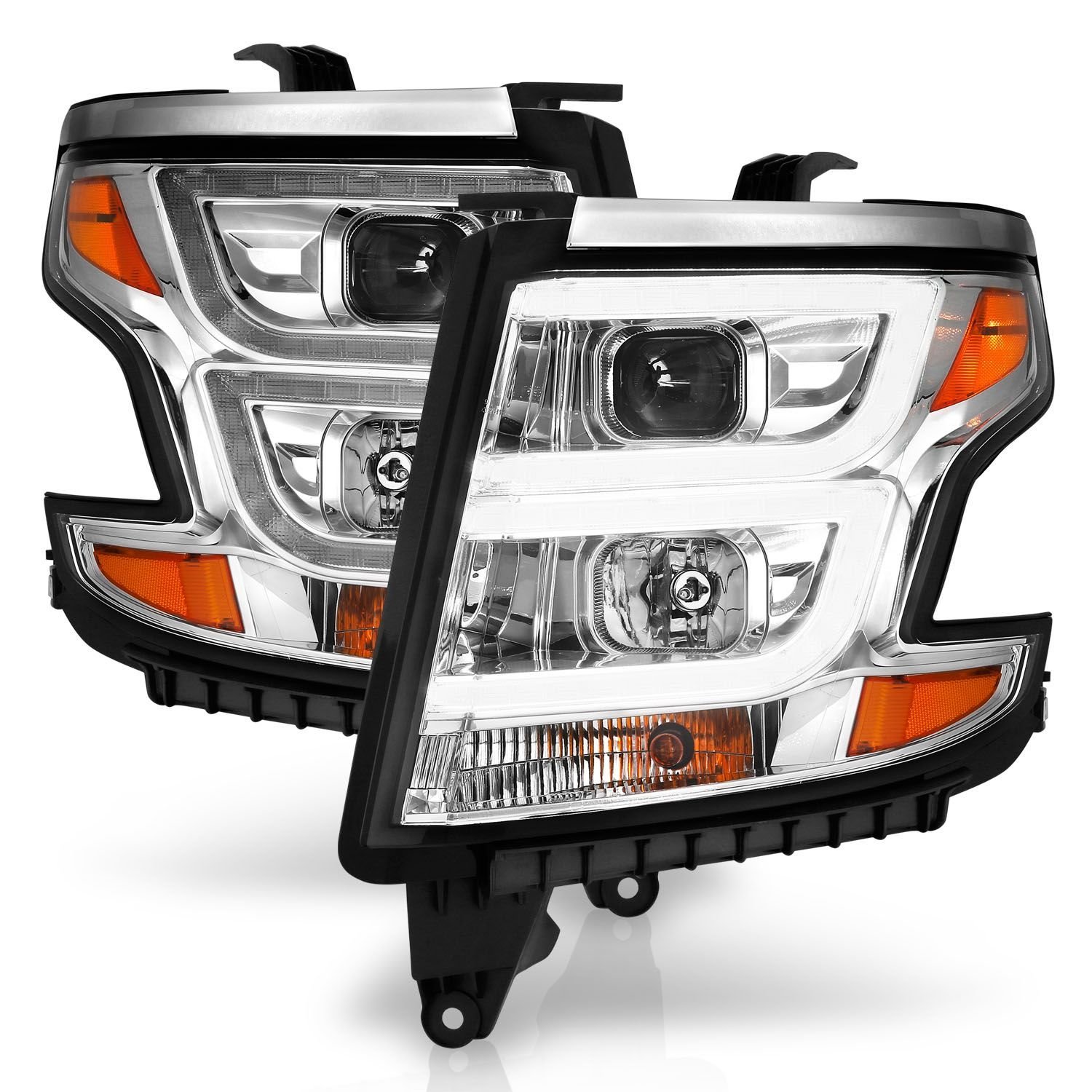 Chevy Tahoe/suburban 15-20 Projector C Bar Headlight - Chrome - Image 2