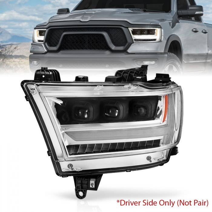 Ram 1500 (New Body) 19-21 Full Led Projector Headlights Chrome