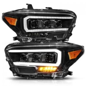 Toyota Tacoma 16- 22 Full Led Projector Headlights Plank Style Black Amber (for Led Drl) - Image 5