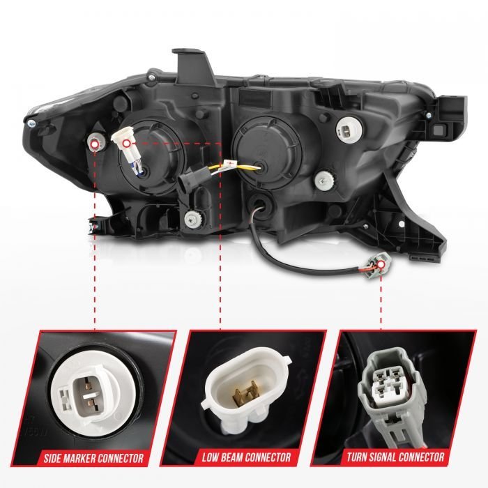 Toyota Tacoma 16- 22 Full Led Projector Headlights Plank Style Black Amber (for Led Drl)