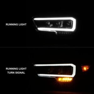 Toyota Tacoma 16- 22 Full Led Projector Headlights Plank Style Black Amber (for Led Drl) - Image 6