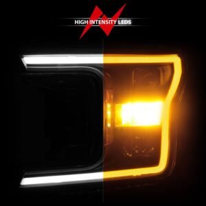 Ford F-150 18-20 Projector Plank Style Switchback Headlights Black - Image 6