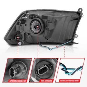 Dodge Ram 1500 09-18 /Ram 2500/3500 10-18 Halogen Headlights Black - Image 5