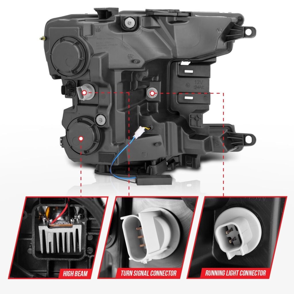 Ford F-150 18-20 Full Led C-bar Projector Headlights Black W/ Sequential Signal