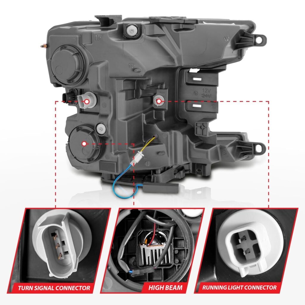 Ford F-150 18-20 Full Led Smoke C-bar Projector Headlights Black W/ Sequential Signal