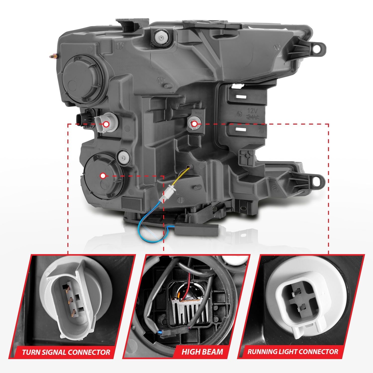 Ford F-150 18-20 Full Led Smoke C-bar Projector Headlights Black W/ Sequential Signal - Image 5