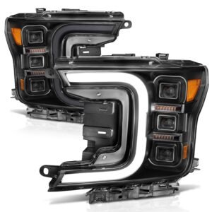 Ford F-150 18-20 Full Led Smoke C-bar Projector Headlights Black W/ Sequential Signal - Image 7