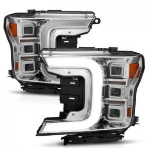 Ford F-150 18-20 Full Led C-bar Projector Headlights Chrome W/ Sequential Signal - Image 2