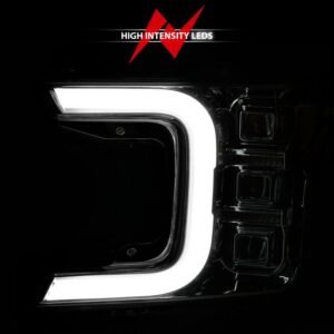 Ford F-150 18-20 Full Led C-bar Projector Headlights Chrome W/ Sequential Signal - Image 6