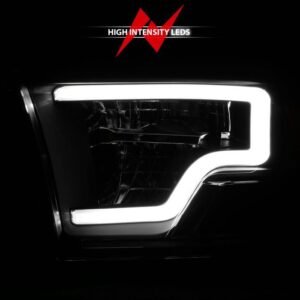 Dodge Ram 1500 09-18 / Ram 2500/3500 10-18 Full Led Crystal Headlights Black W/ C Style Bar - Image 6