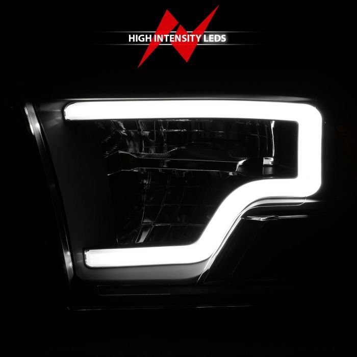 Dodge Ram 1500 09-18 / Ram 2500/3500 10-18 Full Led Crystal Headlights Black W/ C Style Bar