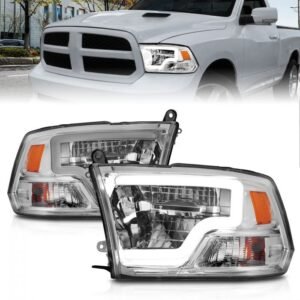 Dodge Ram 1500 09-18 / Ram 2500/3500 10-18 Full Led Headlights W/ C Light Bar Chrome - Image 1
