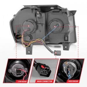 Jeep Grand Cherokee 05-07 Projector Switchback Plank Style Headlight Black - Image 5