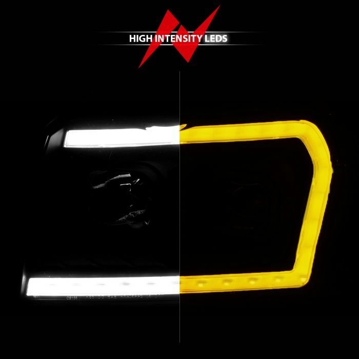 Jeep Grand Cherokee 05-07 Projector Switchback Plank Style Headlight Black