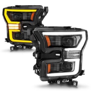Ford F-150 15-17 Full Led Projector Headlights Black Housing W/ Switchback Light Bar - Image 4