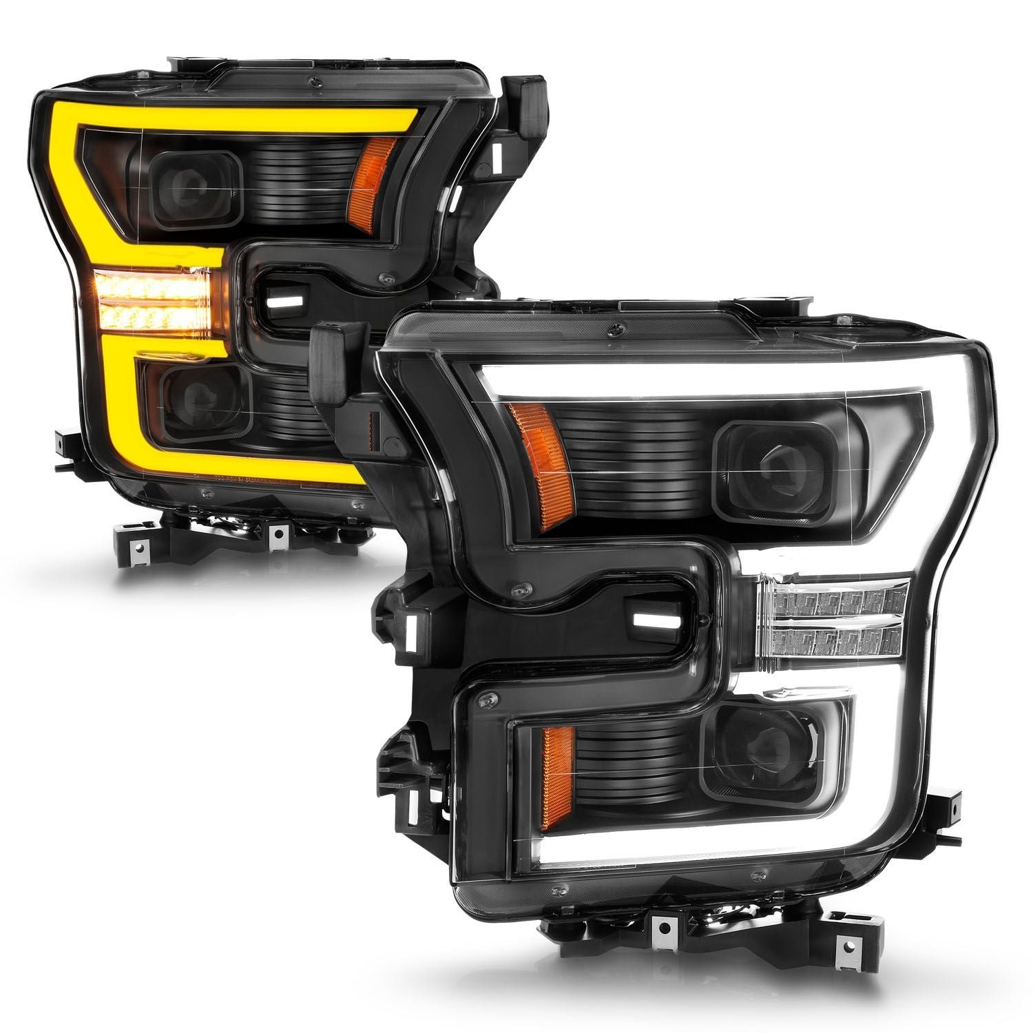 Ford F-150 15-17 Full Led Projector Headlights Black Housing W/ Switchback Light Bar - Image 4