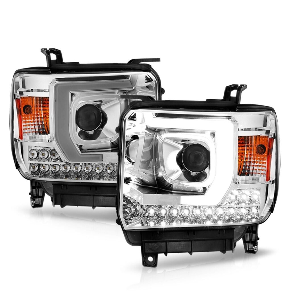 GMC Sierra 1500 14-15 /2500HD/3500HD 15-19 Projector Headlights Chrome