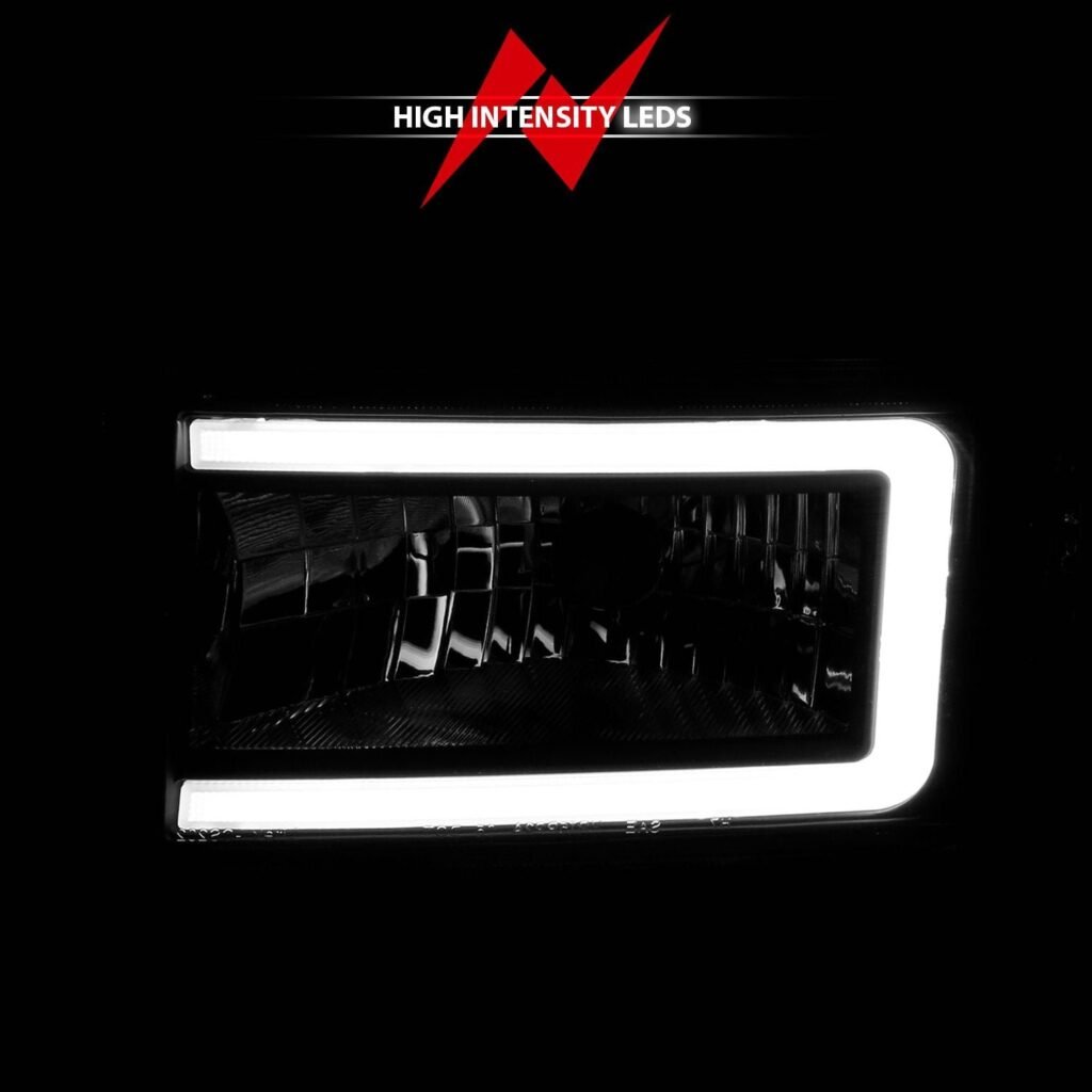 DODGE RAM 1500 94-01 / RAM 2500/3500 94-02/ RAM SPORT MODEL 94-98 CRYSTAL PLANK STYLE HEADLIGHTS BLACK