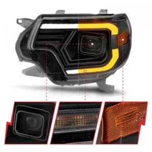 Toyota Tacoma 12-15 Projector Switchback Headlights Black Amber W/ C Lights Bar - Image 4