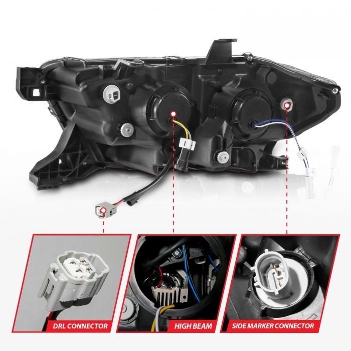 Toyota Tacoma 16-22 Black Full Led Projector Plank Style Headlights