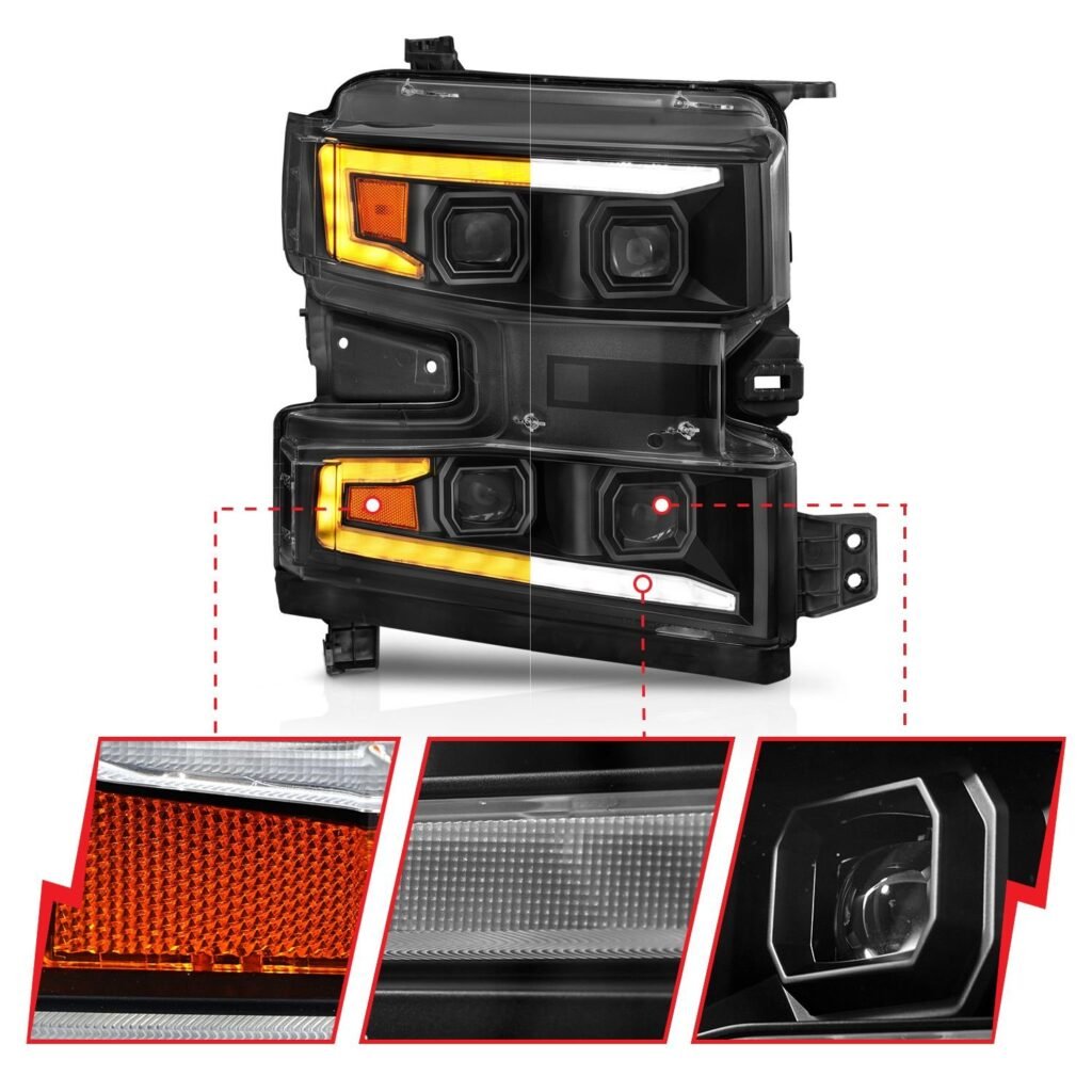 Chevy Silverado 1500 19-21 Full Led Projector Headlights - Black