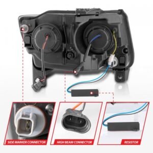 Jeep Grand Cherokee 11-13 Projector Switchback Plank Style Headlights Black - Image 5