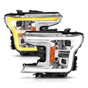 Ford F-150 18-20 Full Led Projector Chrome Headlights W/ Initiation Feature & Sequential Signal - Image 2