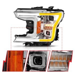 Ford F-150 18-20 Full Led Projector Chrome Headlights W/ Initiation Feature & Sequential Signal - Image 3