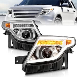 Ford Explorer 11-15 Headlight Projector Plank Style Chrome - Image 2
