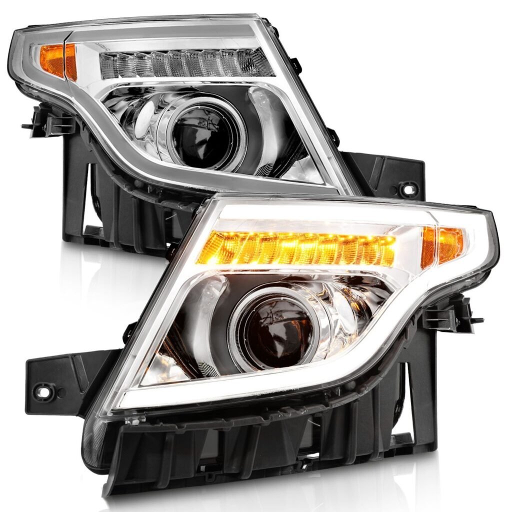Ford Explorer 11-15 Headlight Projector Plank Style Chrome