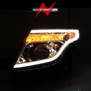 Ford Explorer 11-15 Headlight Projector Plank Style Chrome - Image 7