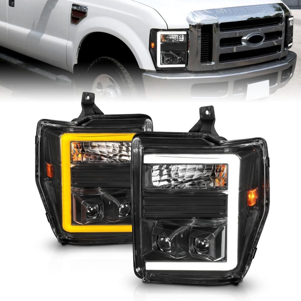 Ford Super Duty 08-10 Switchback Plank Style Projector Headlights Black