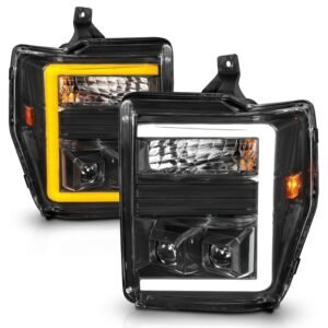 Ford Super Duty 08-10 Switchback Plank Style Projector Headlights Black - Image 2