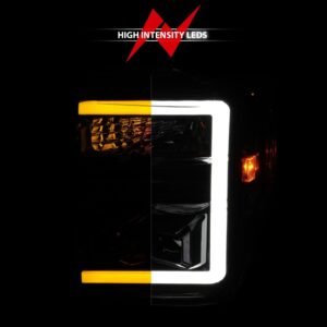 Ford Super Duty 08-10 Switchback Plank Style Projector Headlights Black - Image 6