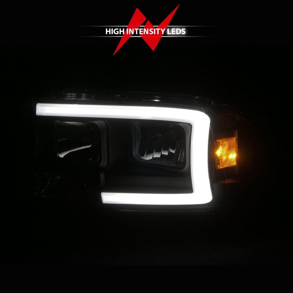 Dodge Dakota 97-04 / Durango 98-03 Crystal Plank Style Headlights Black