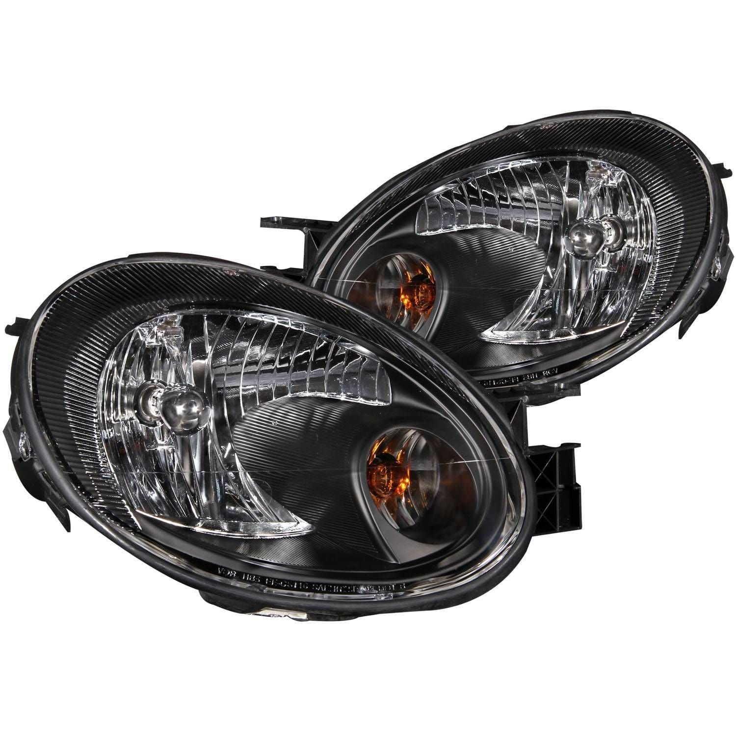 Dodge Neon 03-05 Crystal Headlights Black - Image 1