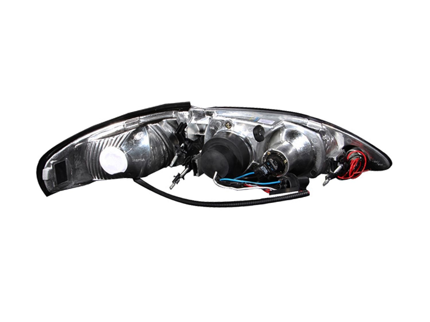FORD MUSTANG 94-98 1 PC PROJECTOR HEADLIGHTS BLACK W/ HALO - Image 2